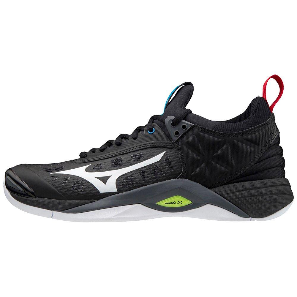 Mizuno Men's Volleyball Shoes Wave Momentum Black/White/Yellow - VCZGXKS-08